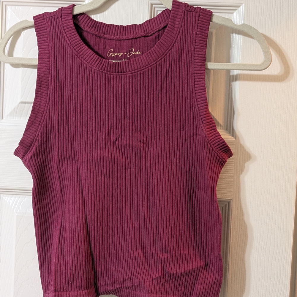 Women's Ribbed Tank Top - Berry